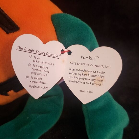Vintage 1998 Ty Beanie Baby PUMKIN the Pumpkin - Picture 5 of 7